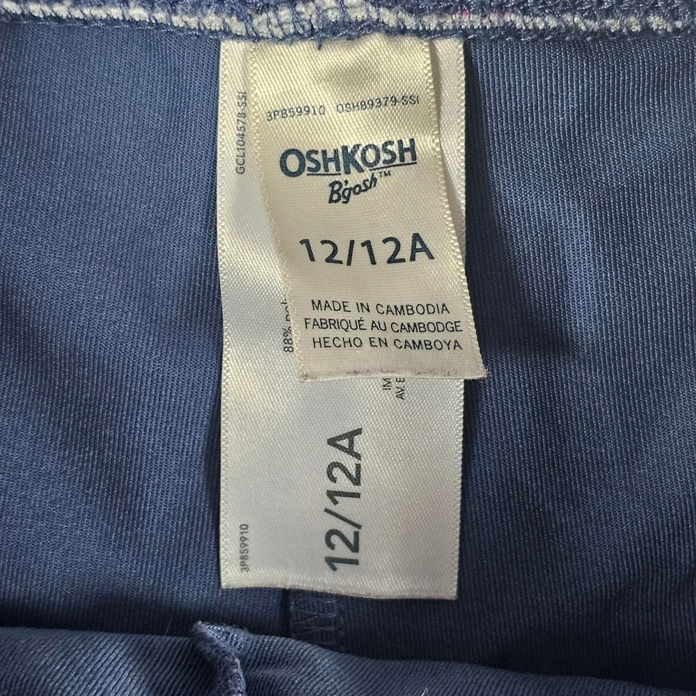 OshKosh Bgosh Girls Navy Blue Floral Waistband Skort‎ Size 12 3P859910